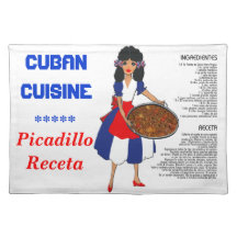 Recette cubaine de cuisine Placemat - Picadillo Set De Table