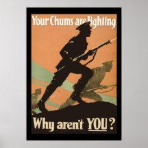 Recrutement vintage de militaires de Première Guer Affiches