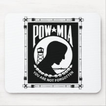 Rectangle de POW/MIA - cadre en bambou Tapis De Souris