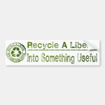 Recyclen Liberaal, in Nuttig iets Bumperstickers