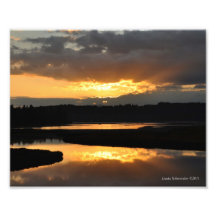 réflexion du coucher du soleil 8X10 Photographies