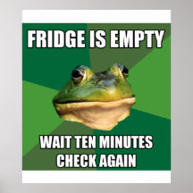 Réfrigérateur vide de grenouille fétide de Bachel Poster