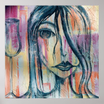 Regard fixe en verre clair poster