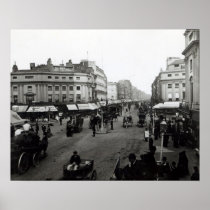 Regardez en bas de la rue d'Oxford, Londres, c.189