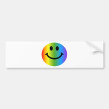 Regenboog Smiley Bumpersticker