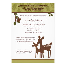 Région boisée de forêt d'invitation de baby shower