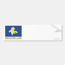 Région de drapeau de Bruxelles avec le nom (frança Adhésif Pour Voiture