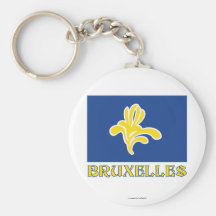 Région de drapeau de Bruxelles avec le nom (frança Porte-clefs