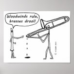 Règle de bois, bave de laitons poster