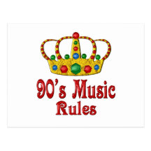règles de la musique 90s cartes postales