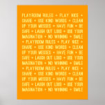 Règles de salle de jeux posters