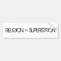 RELIGION = SUPERSTITION AUTOCOLLANTS POUR VOITURE