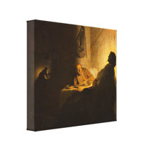 Rembrandt - Christus in Emmaus Stretched Canvas Afdruk