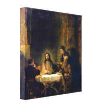 Rembrandt - Christus in Emmaus Canvas Afdruk