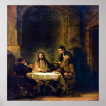 Rembrandt - Christus in Emmaus Poster