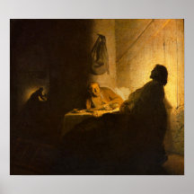 Rembrandt - Christus in Emmaus Posters
