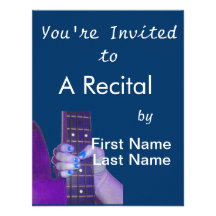 Remettez juger la guitare basse photo bleue et pou invitations personnalisées