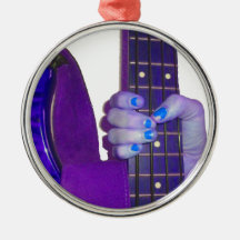 Remettez juger la guitare basse photo bleue et pou ornement