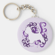 Remous pourpre Westie Porte-clefs