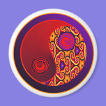 Remous Yin Yang de rouge et de pourpre magnets