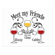 Rencontrez mes amis de vin cartes postales