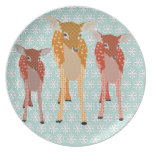Rendier II van de kerstman de Vintage Blauwe Plaat Party Bord