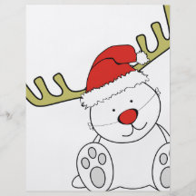 Renne d'ours de nounours de Noël Prospectus Personnalisés
