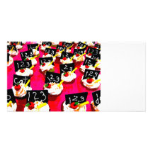 Répétition de petit gâteau de professeur sur l'arr cartes de vœux avec photo