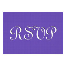 Réponse pourpre et blanche S245 de mariage de RSVP Cartons D'invitation