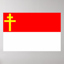 République drapeau d'Alsace-Lorraine, France Affiche