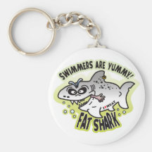 Requin de graisse de nageurs porte-clé
