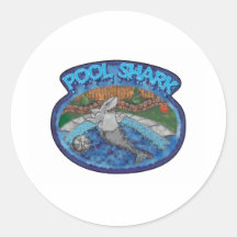 Requin de piscine adhésif rond