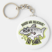 Requin délicieux de graisse de plongeurs porte-clef