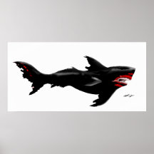 Requin du feu noirci affiches