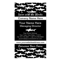 Requins - motif noir et blanc élégant de requin cartes de visite professionnelles