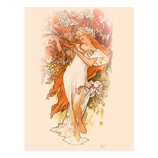 Ressort - art Nouveau d'Alphonse Mucha Carte Postale