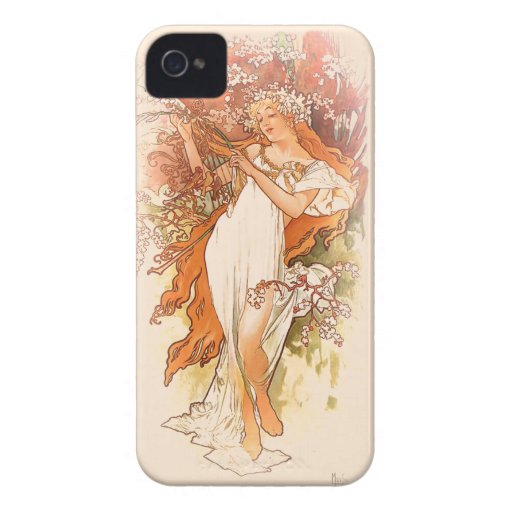 Ressort - art Nouveau d'Alphonse Mucha Coques iPhone 4 Case-Mate