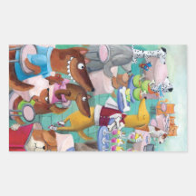 Restaurant de chiens stickers rectangulaires