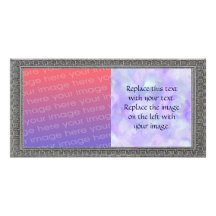 Résumé Girly dans doucement le pourpre et le bleu Cartes De Vœux Avec Photo