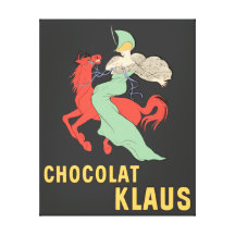 Retro advertentie Chocolat Klaus Stretched Canvas Print