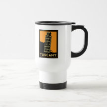 Rétro affiche de voyage d'art déco de la Toscane I Mug À Café