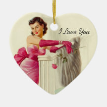 Rétro amour des années 1950 décorations de noël