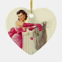 Rétro amour des années 1950 ornements de noël