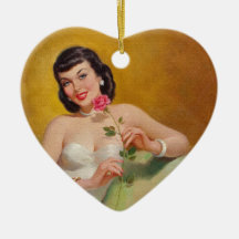 Rétro amour des années 1950 ornements de noël