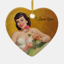 Rétro amour des années 1950 ornements de noël