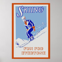 Rétro amusement de ski pour chacun affiches