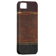Retro Antiek Boek, faux bruin verbindend leer iPhone 5 Hoesje