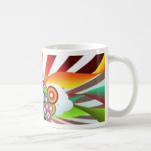 Rétro arc-en-ciel tasse à café