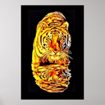Rétro art de tigre posters