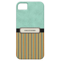 Rétro bleu et vert turquoise masculin coque iPhone 5 Case-Mate